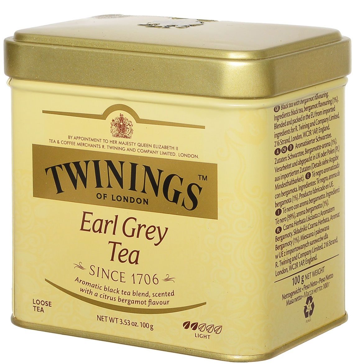 Чай Twinings Earl Grey продается в жестяной банке