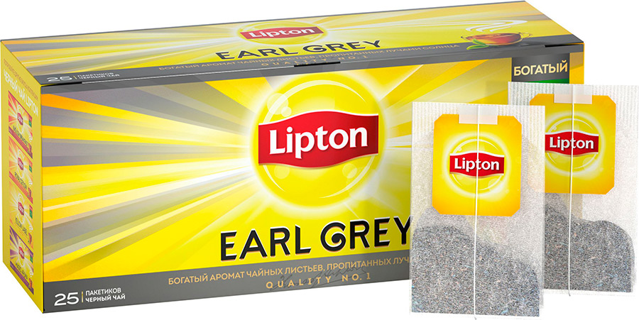 Черный чай Lipton Earl Grey со вкусом бергамота