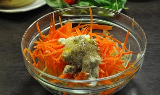 морковные хлопья, капуста